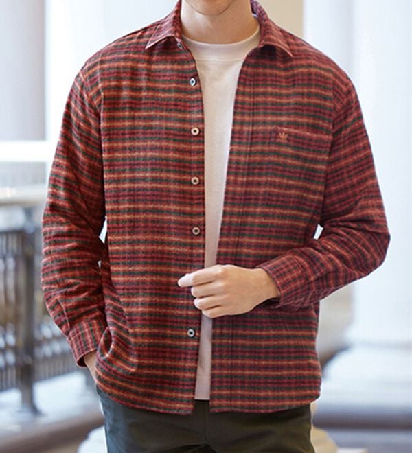 「＜キンロック＞国産コットンツイード上質シャツ（メンズシャツ）」｜詳細画像