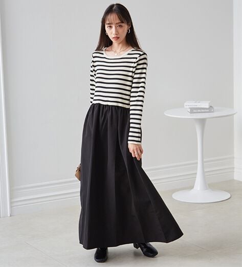 レッドヴァレンティノ カシミヤ混 ニットドッキングワンピース