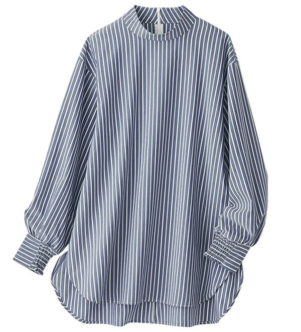 BELLUNA（ベルーナ）の「＜ＳＯＬＯＴＥＸ（Ｒ）＞ストレッチハイネックブラウス（ブラウス）」｜ネイビー系