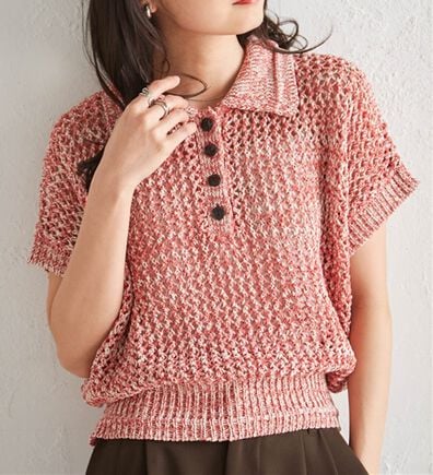 RANAN（ラナン）の「クロシェメッシュポロニット（ニット・セーター）」