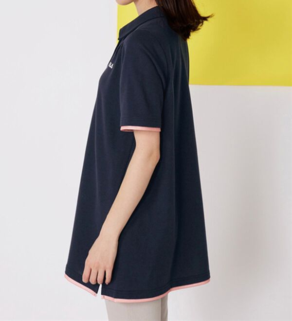 BELLUNA（ベルーナ）の「＜ＦＩＬＡ＞ひんやり！タック使い配色ポロチュニック（ポロシャツ）」｜詳細画像