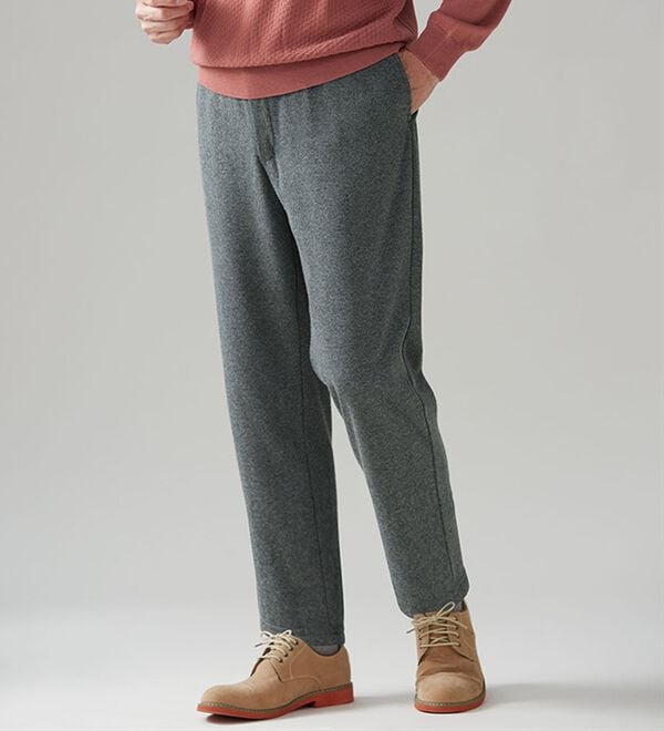 「ツイード風プレミアムジャージスラックス（メンズフルレングスパンツ）」｜詳細画像