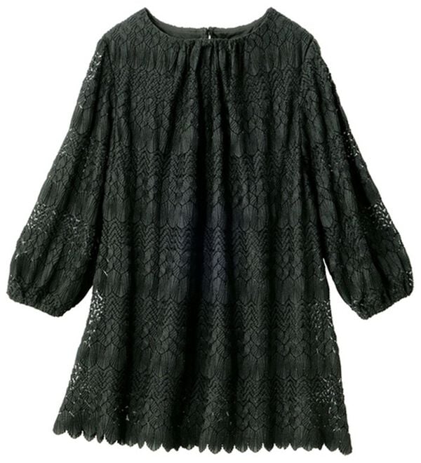 VINNO（ヴィノ）の「バルファス編レースブラウス（ブラウス）」｜ブラック