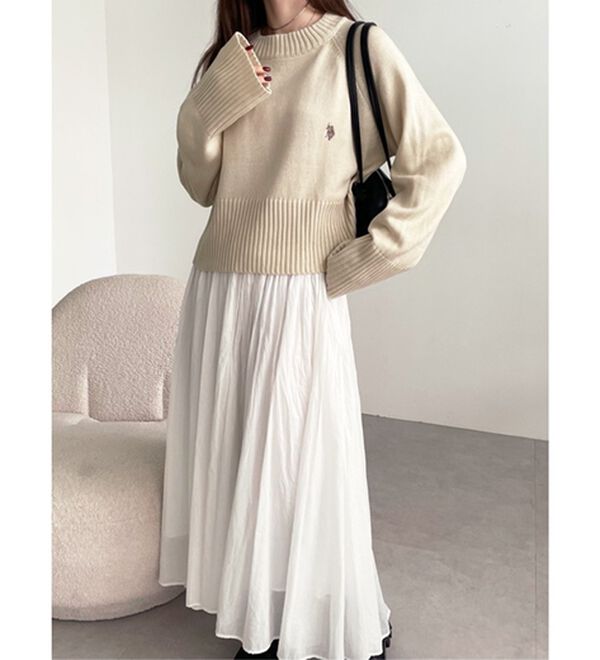 GeeRA（ジーラ）の「【ＵＳ．ＰＯＬＯ　ＡＳＳＮ】ショート丈ニット（ニット・セーター）」｜詳細画像