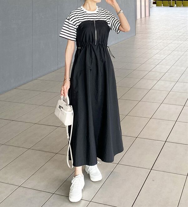 GeeRA（ジーラ）の「ハーフジップビスチェドッキングワンピース（その他ワンピース）」｜詳細画像