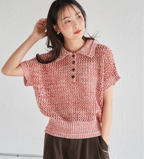RANAN（ラナン）の「クロシェメッシュポロニット（ニット・セーター）」｜詳細画像