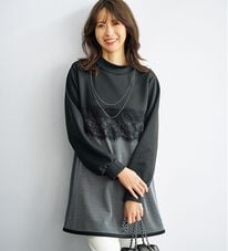 BELLUNA（ベルーナ）の「ヘリンボーン柄切替チュニック（チュニック）」