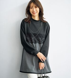 BELLUNA（ベルーナ）の「ヘリンボーン柄切替チュニック（チュニック）」｜詳細画像