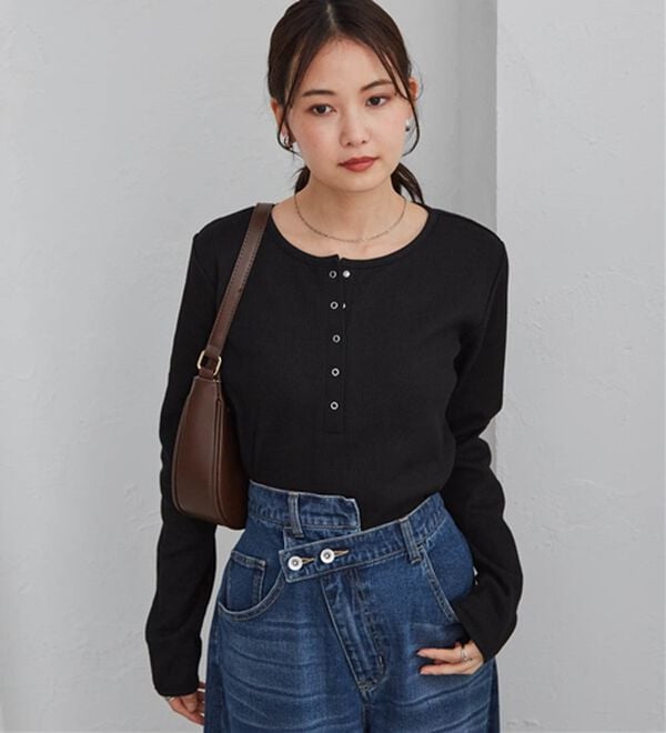 RANAN（ラナン）の「ヘンリーネックワッフルロンＴ（カットソー）」｜詳細画像