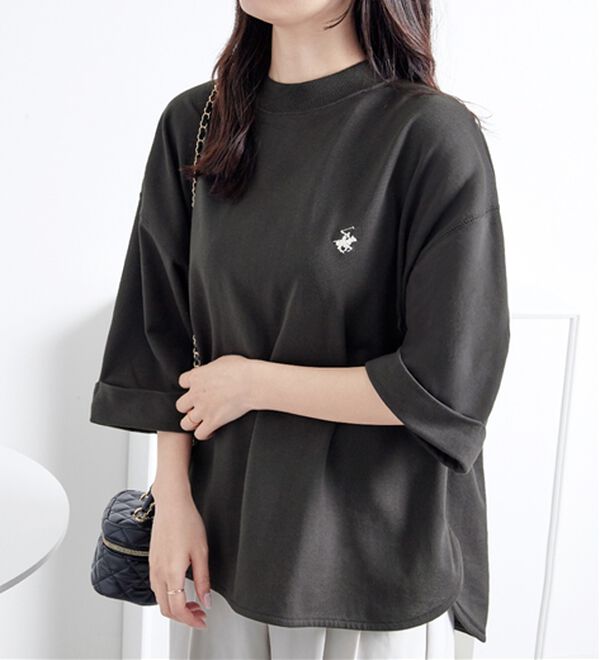 Viola e Viola（ヴィオラ エ ヴィオラ）の「【ビバリーヒルズポロクラブ】ミニ裏毛ロールアップワイドTシャツ（Tシャツ）」｜詳細画像