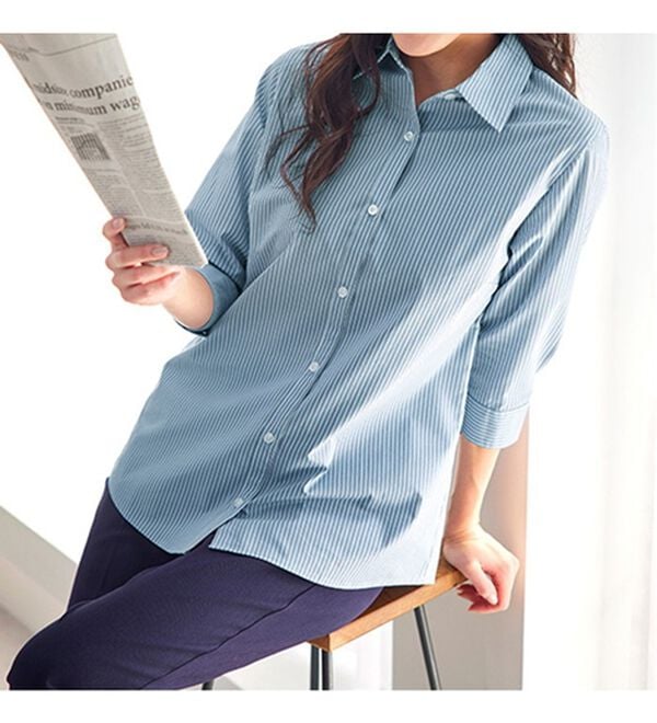 BELLUNA（ベルーナ）の「【選べる袖丈】洗える！ストレッチイージーケアシャツ（シャツ）」｜詳細画像