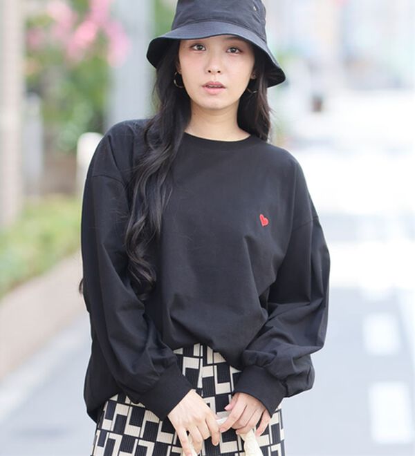 A HAPPY MARILYN（アハッピーマリリン）の「【Ｌ～８Ｌ／選べるデザイン】綿１００％ロングＴシャツ（Tシャツ）」｜詳細画像