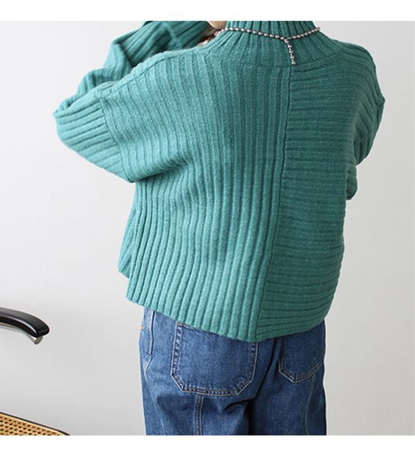 GeeRA（ジーラ）の「ワイドスリーブショート丈リブニット（ニット・セーター）」｜詳細画像