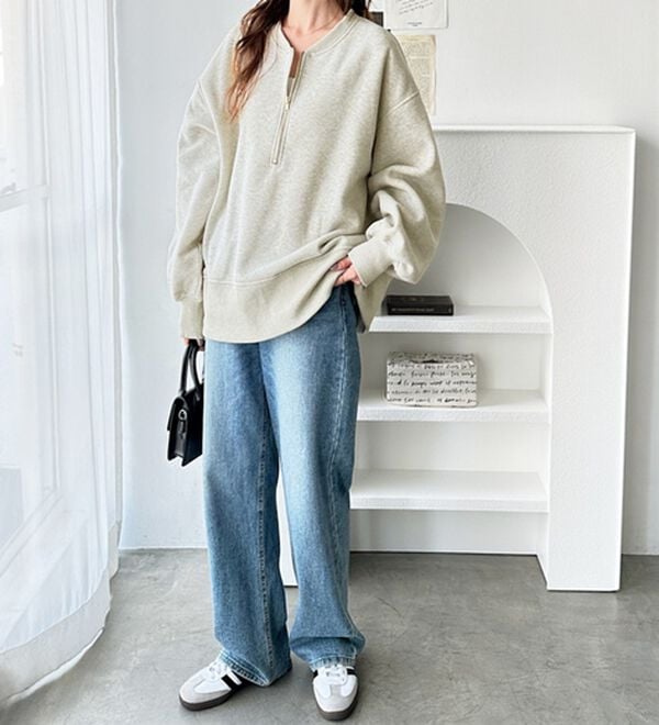 GeeRA（ジーラ）の「【ラク&times;きれい】ハーフジップ裏起毛スウェット（トレーナー・スウェット）」｜詳細画像