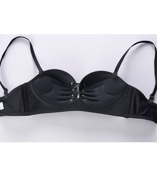 YU'NOW（ユナウ）の「＜ノンワイヤー＞＜２ＷＡＹストラップ＞谷間メイクのレースアップチューブブラ（ブラジャー）」｜詳細画像