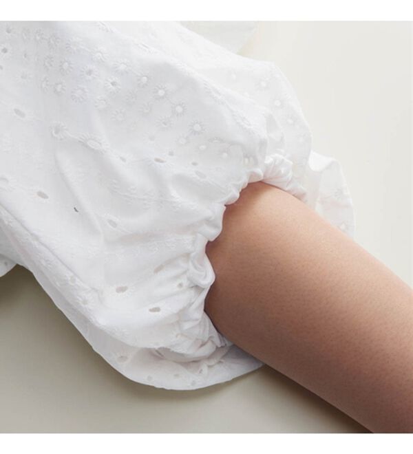 RANAN（ラナン）の「ひんやり！綿１００％ボリューム袖レースブラウス（ブラウス）」｜詳細画像