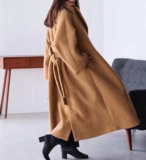 ムートンライクボアロングコート - ベルーナ【公式】