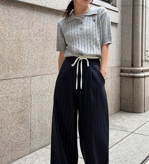 RANAN（ラナン）の「＜U.S.POLO ASSN.＞半袖ケーブルポロニット（シャツ）」｜詳細画像