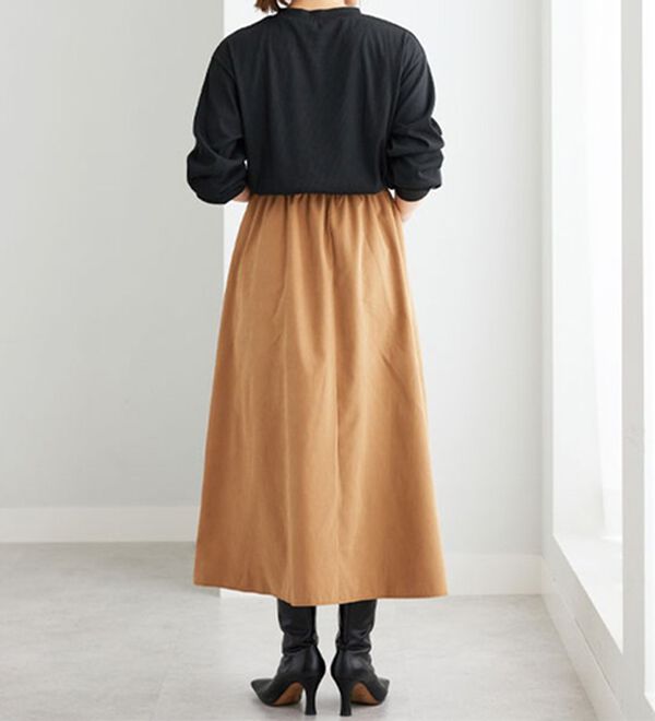 BELLUNA（ベルーナ）の「ドッキングデザインロングワンピース（ドッキングワンピース）」｜詳細画像