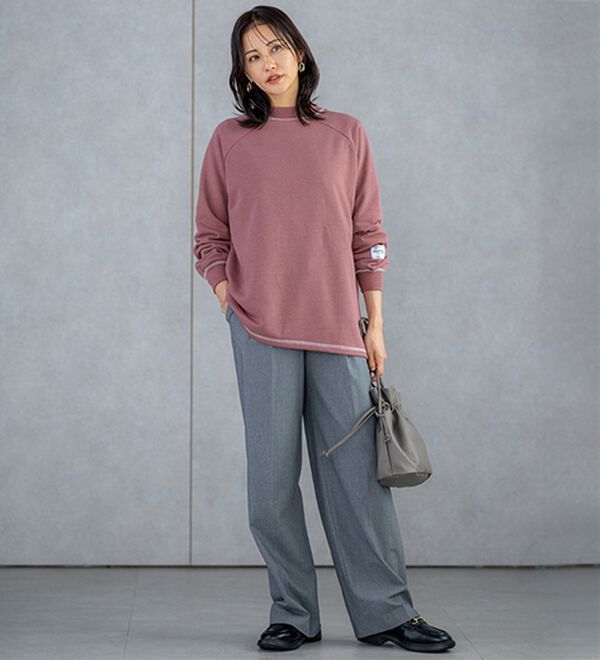 BELLUNA（ベルーナ）の「華奢見せ！しっかり綿混裏毛素材トレーナー（トレーナー・スウェット）」｜詳細画像