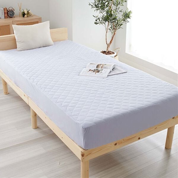 綿100％敷パッド一体型BOXシーツ＜着脱簡単・ズレにくい・家事ラク