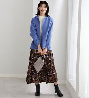 BELLUNA（ベルーナ）の「【快適Ｌａｂ．】とろみ素材裾タックパーカー（パーカー）」｜ライラック