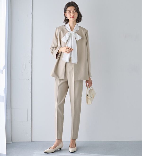 GeeRA（ジーラ）の「【２点セット】フレアーラインジャケットセットアップスーツ（パンツスーツ）」｜詳細画像