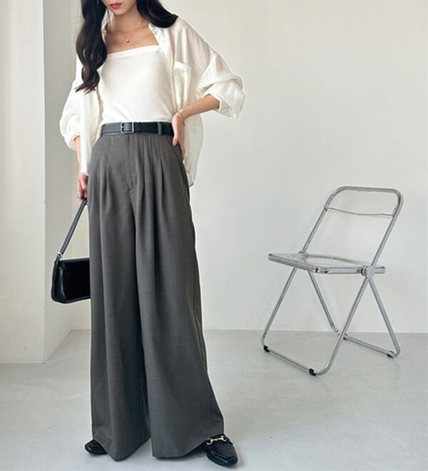 GeeRA（ジーラ）の「３タックワイドパンツ（フルレングスパンツ）」｜詳細画像