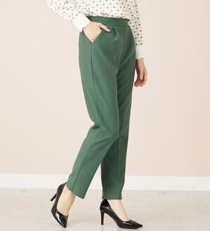 BELLUNA（ベルーナ）の「裏起毛ジョーゼット素材テーパードパンツ（テーパードパンツ）」｜オリーブグリーン
