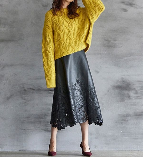 RANAN（ラナン）の「ビッグケーブル短丈ニット（ニット・セーター）」｜詳細画像