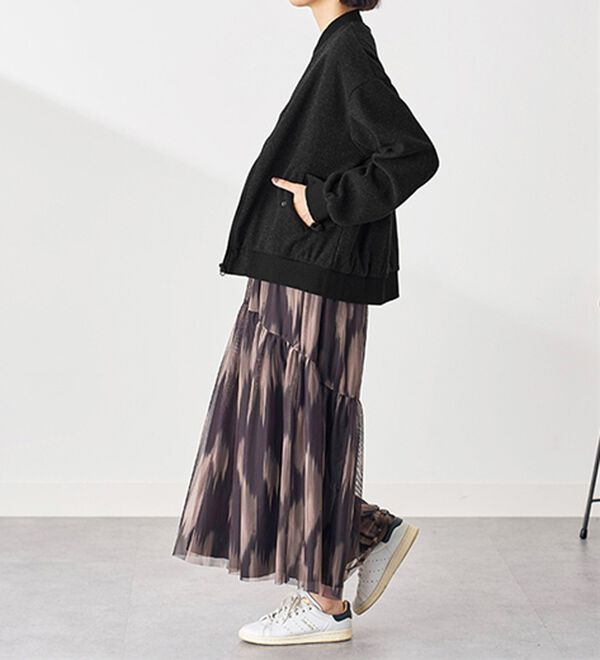 BELLUNA（ベルーナ）の「ウール調素材リブ切替ブルゾン（ブルゾン）」｜詳細画像