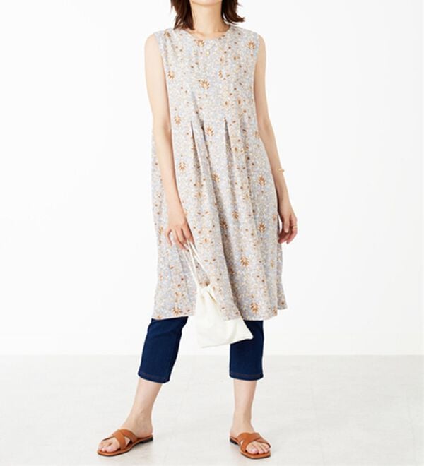 BELLUNA（ベルーナ）の「レーヨン素材ノースリーブワンピース（その他ワンピース）」｜詳細画像