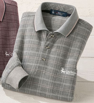 「＜カルビア＞長く着られる柄違い涼やか麻入りポロシャツ（メンズポロシャツ）」