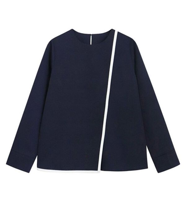 Pierrot（ピエロ）の「ラインデザインラップブラウス（ブラウス）」｜詳細画像