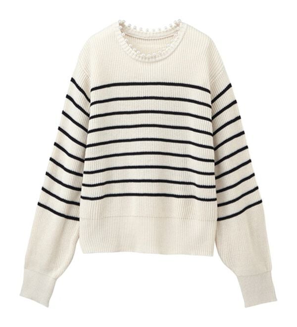 エステラケー　パール付きニット Estella. Kエステラケー パールニット トップス