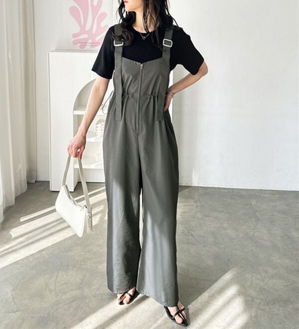 GeeRA（ジーラ）の「フロントジップミリタリーサロペット（オールインワン）」｜詳細画像