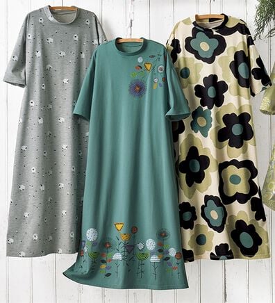 BELLUNA（ベルーナ）の「＜やっぱり北欧が好き！＞綿混プリントワンピース（カットソーワンピース）」