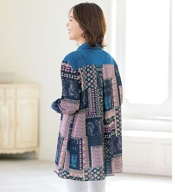 ルフラン（ルフラン）の「華やか柄シャツチュニック（シャツ）」｜詳細画像