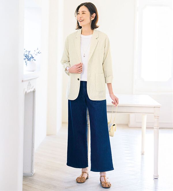 ルフラン（ルフラン）の「＜ｆｕ－ｕ＞洗える綿混サッカー素材ジャケット（その他ジャケット）」｜詳細画像