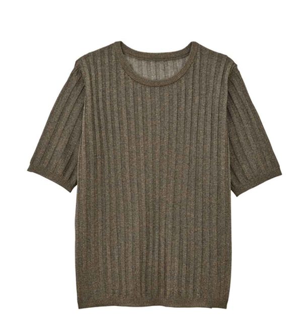 RANAN（ラナン）の「5分袖シアーラメリブニット（ニット・セーター）」｜詳細画像