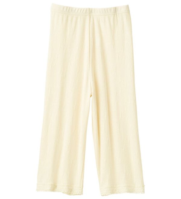 「なめらかシルク入りジャカードボトム　５分丈（肌着・インナーウェア）」｜アイボリー