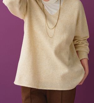 BELLUNA（ベルーナ）の「インナーに合わせるウール入りニットプルオーバー（ニット・セーター）」｜詳細画像