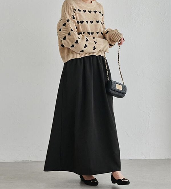 RANAN（ラナン）の「ハートライン柄ニットプルオーバー（ニット・セーター）」｜詳細画像