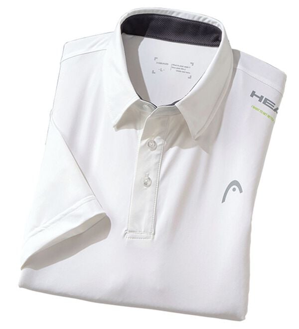 「＜ヘッド＞強冷感クールポロシャツ（メンズポロシャツ）」｜ホワイト