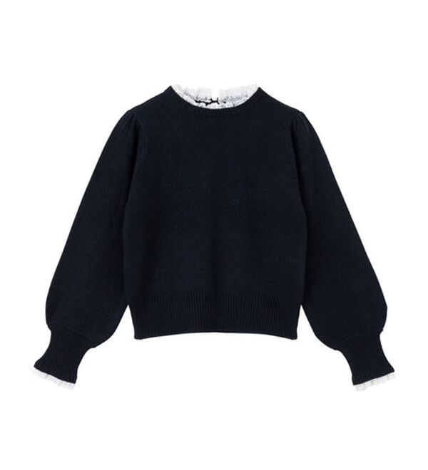 GeeRA（ジーラ）の「レース衿ニットプルオーバー（ニット・セーター）」｜詳細画像