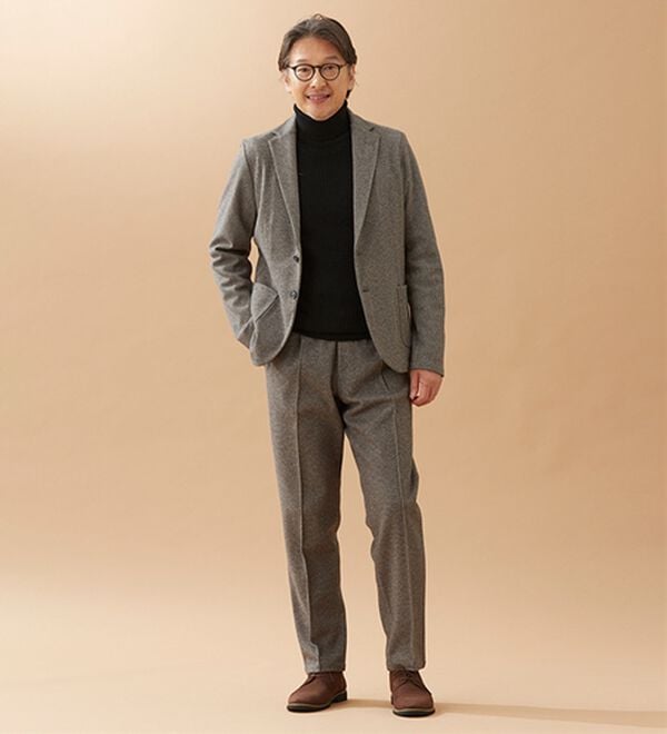 「ツイード調ストレッチジャケット（ビジネススーツ）」｜詳細画像