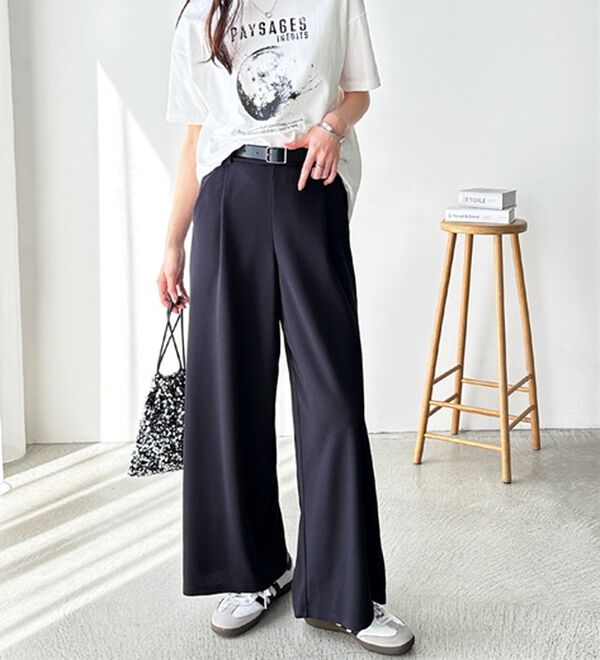 接触冷感！美脚ストレッチワイドパンツ - ベルーナ【公式】