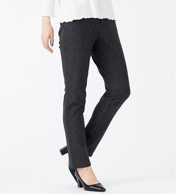 BELLUNA（ベルーナ）の「ウエストらくらく！ふっくら裏起毛ストレッチパンツ（フルレングスパンツ）」｜詳細画像