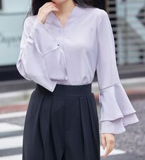 RANAN（ラナン）の「袖ペプラムデザイントップスセットアップ（セットアップ）」