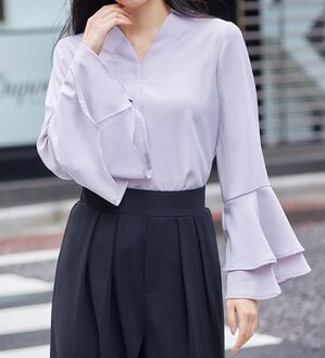 RANAN（ラナン）の「袖ペプラムデザイントップスセットアップ（セットアップ）」｜詳細画像